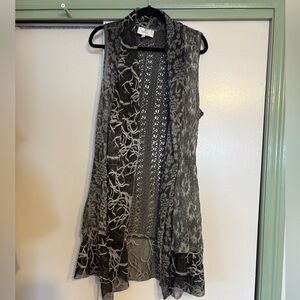 Alia Black and Gray Sleeveless Top